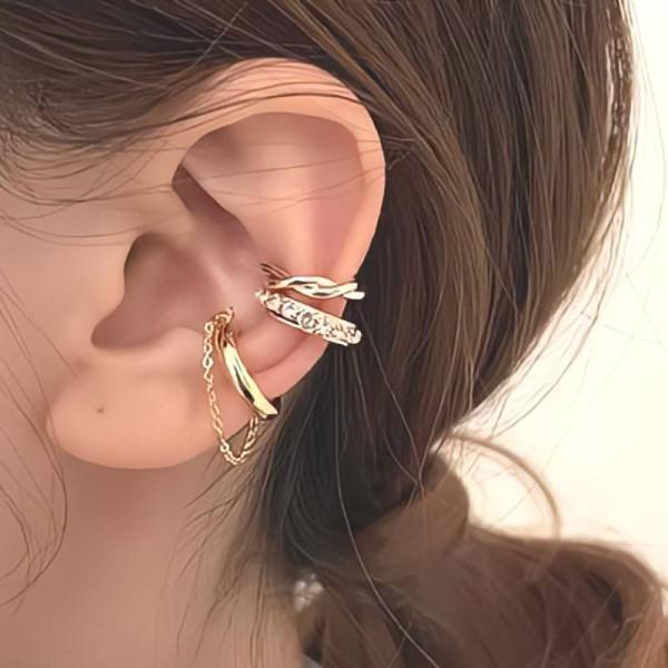 【3点セット】イヤーカフ ピアス穴不要！揺れるチェーンが可愛い金属アレルギー対応アクセサリー |  | 03