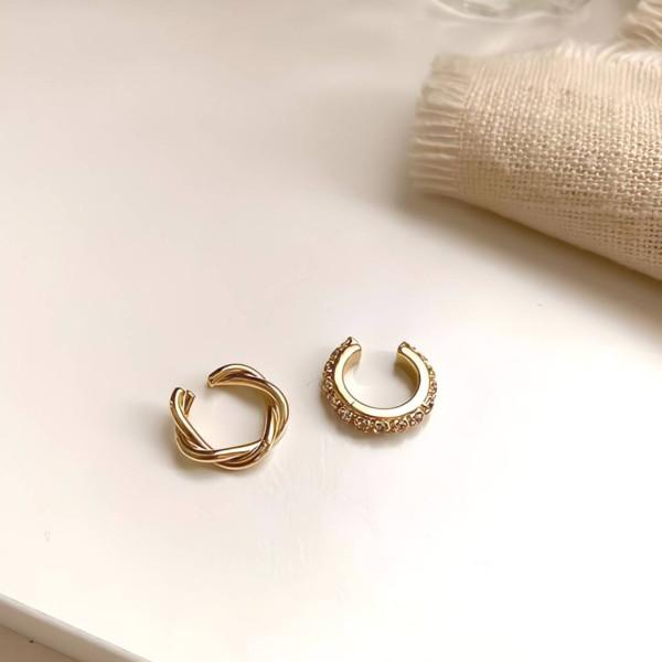 【3点セット】イヤーカフ ピアス穴不要！揺れるチェーンが可愛い金属アレルギー対応アクセサリー |  | 06