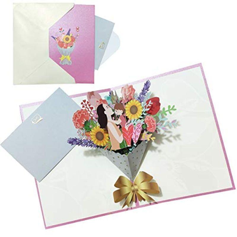 Mainiusi グリーティングカード 3d ポップアップカードメッセージカード カーネーション 花 飛び出すカード ありがとう バースデー Nlsaqoeahz Godawaripowerispat Com