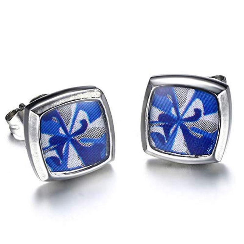 Rockyu ジュエリー 人気ブランド ピアス メンズ レディース シンプル シルバー ステンレス 四角 スクエア 迷彩 スタッドピアス 仕 X52mdei6dg Cosbrapim Com Br