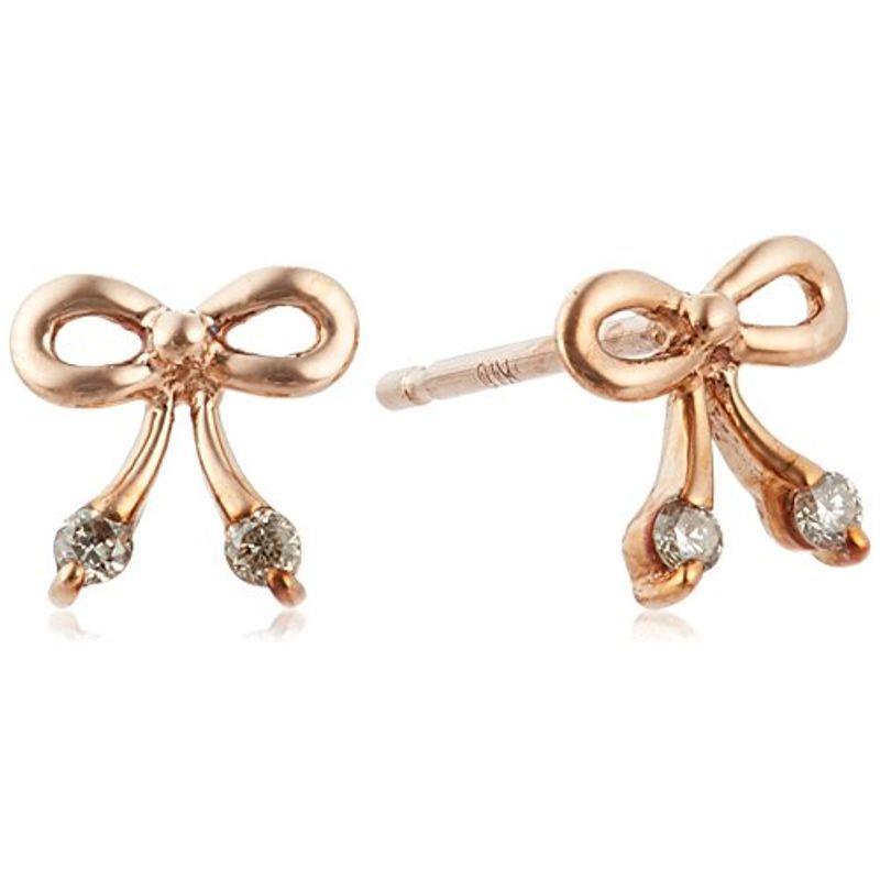 エステール ESTELLE WEB限定商品ダイヤモンド K10 ピンクゴールド リボンモチーフ ピアス 0212-2451-0014-000