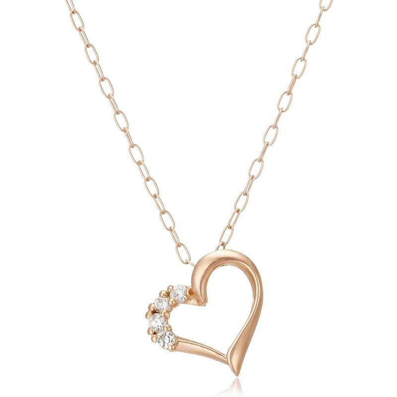 キャーロディディアマンテ CHIARO DI DIAMANTE K10ピンクゴールド×ダイヤモンド ハートペンダントネックレス CHD004 CHIARO DI DIAMANTE K10ピンクゴールド×ダイヤモンド ハートペンダントネックレス CHD004