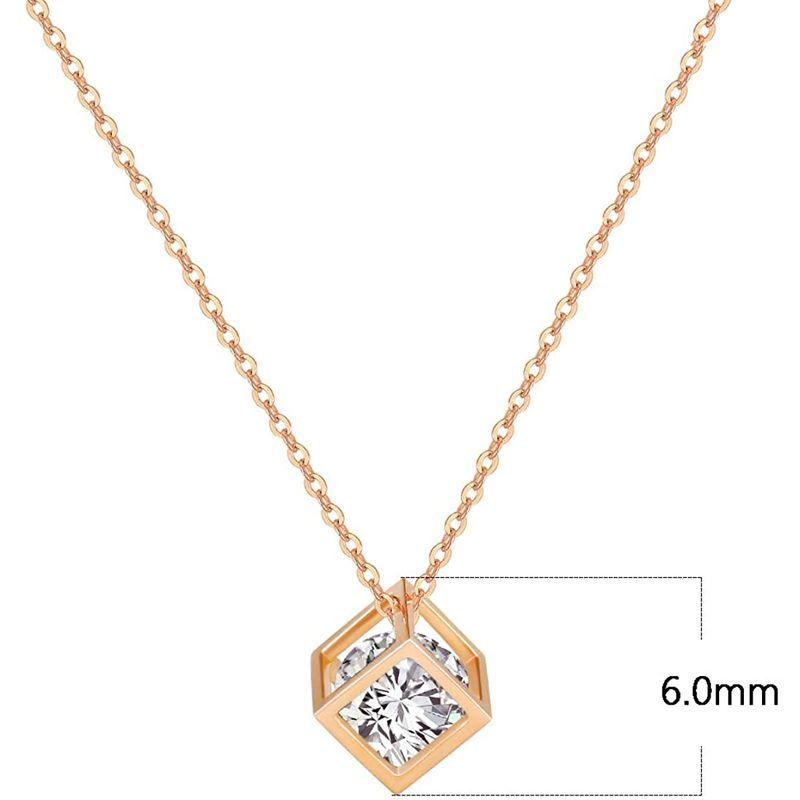 FANCIME ネックレス レディース K18ピンクゴールド ジルコニア キューブ ペンダント 立方体 ギフトラッピング済 誕生日 記念日 ネックレス レディース K18ピンクゴールド ジルコニア キューブ ペンダント 立方体 ギフトラッピング済 誕生日 記念日