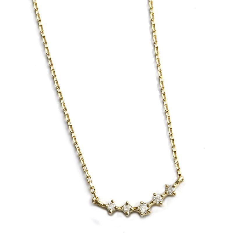 L&Co (エルアンドコー) ペーパーバッグ&ペーパーボックス付 K10 横並び ダイヤモンド ペンダント ネックレス 66-7605 エルアンドコー ペーパーバッグ&ペーパーボックス付 K10 横並び ダイヤモンド ペンダント ネックレス