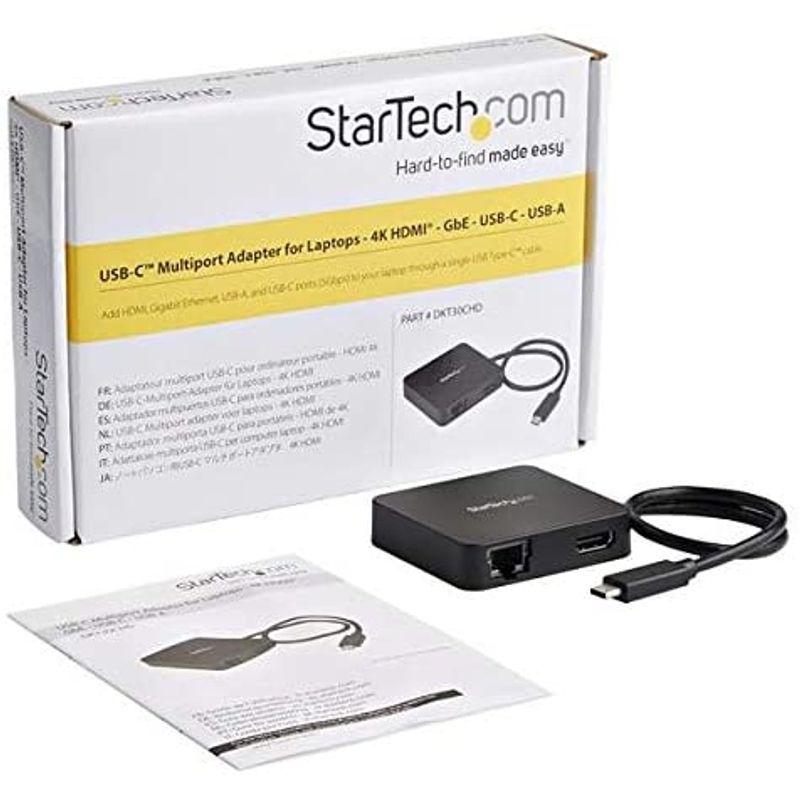 【数量は多】 StarTech.com USB Type-C接続マルチアダプタ 1x 4K HDMI/ 1x ギガビット有線LAN/ 1x USB-C/