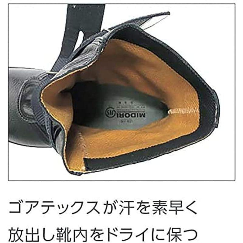 ミドリ安全 安全靴 JIS規格 防水 反射 マジックタイプ 長編上靴 ラバーテック RT935 メンズ ブラック 25 - 6