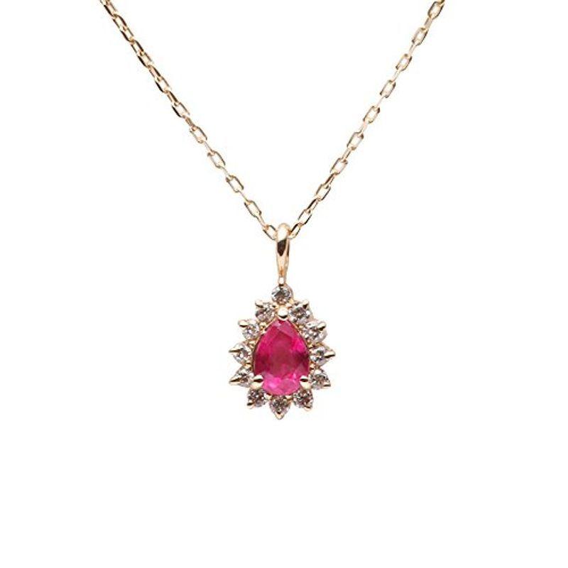 ルビー ネックレス Color Jewels ペンダント ルビー K10 レディース ギフトラッピング済み