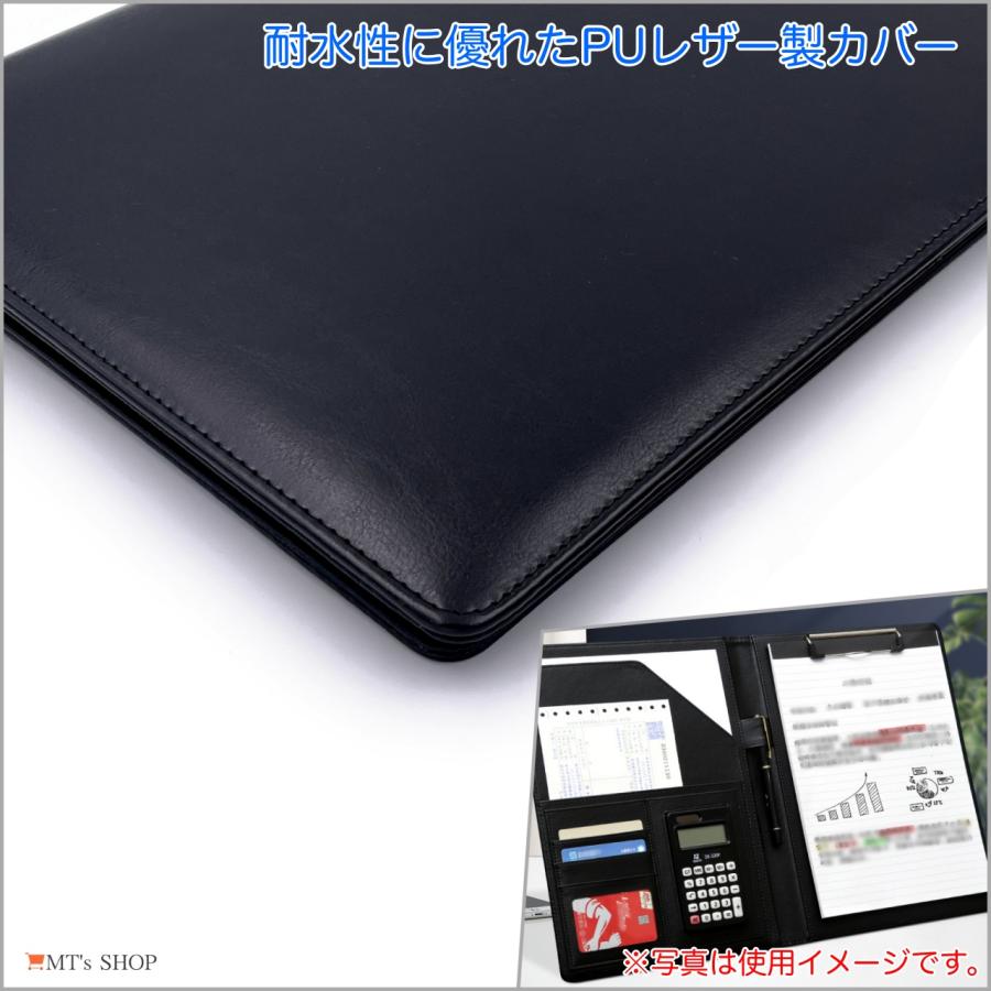クリップ ファイル ボード PUレザー A4 サイズ 多機能 フォルダー メモ帳付属 OF283 |  | 12