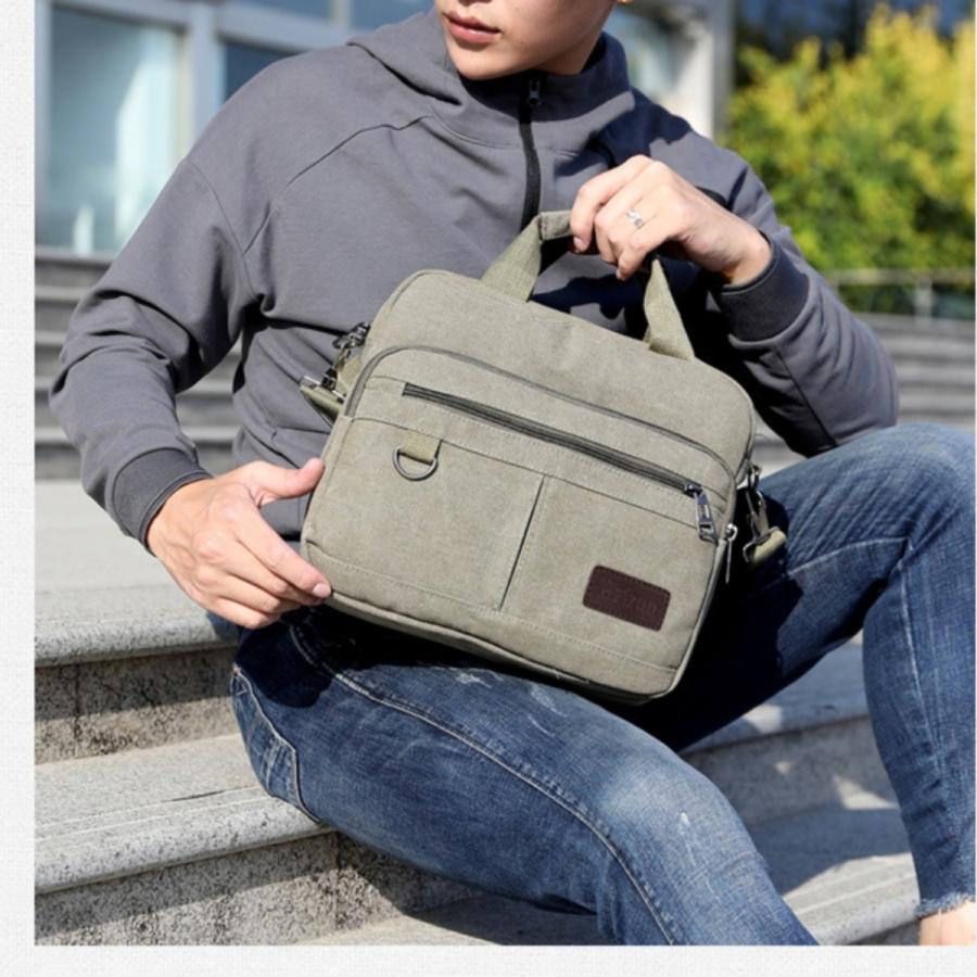 ショルダーバッグ メンズバッグ トート 帆布 軽量 コンパクト 多機能