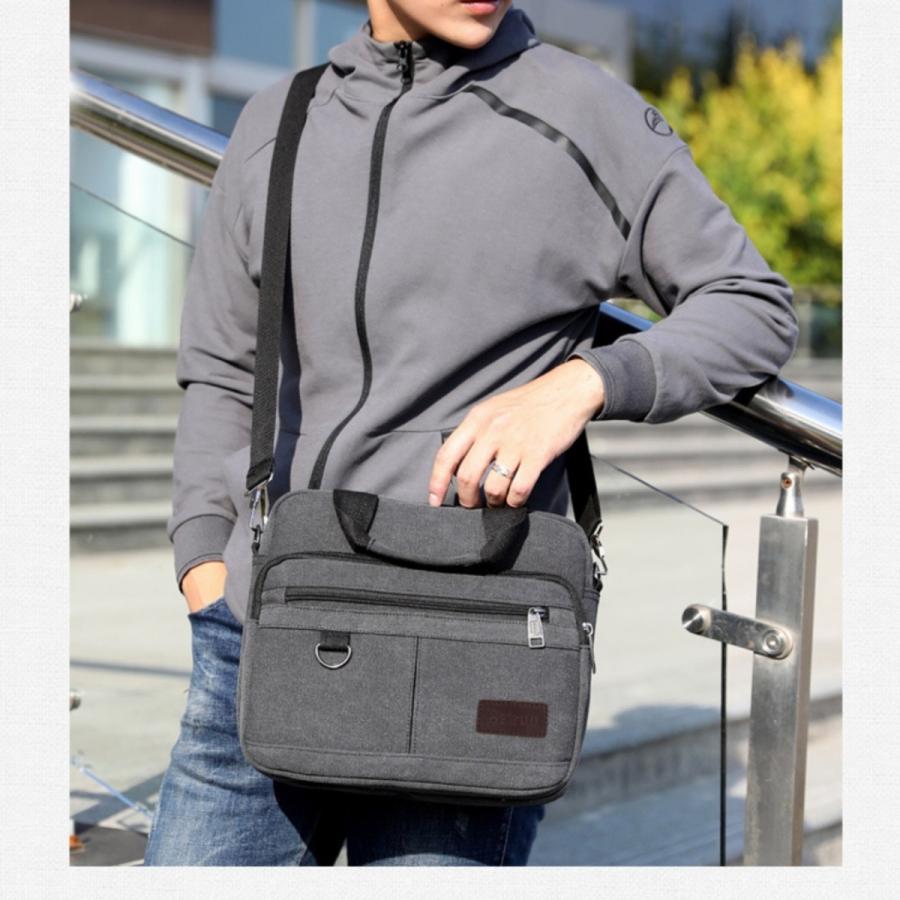 ショルダーバッグ メンズバッグ トート 帆布 軽量 コンパクト 多機能
