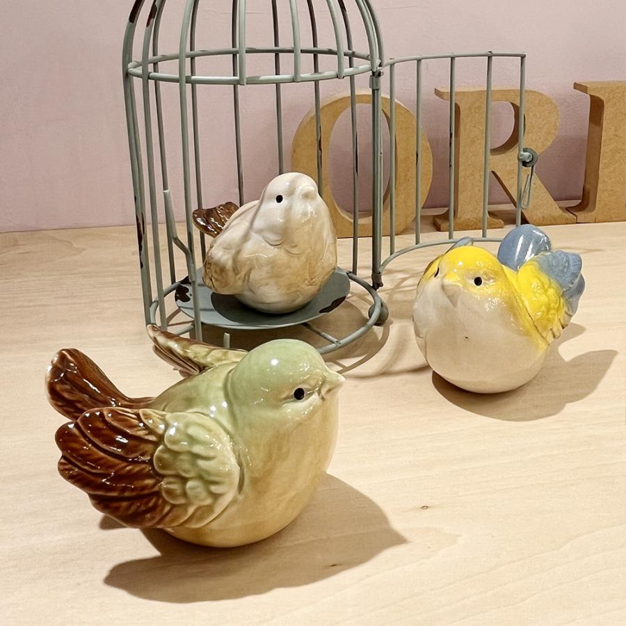 小鳥 置き物 置物 オブジェ 陶器 飾り インテリア 雑貨 かわいい 野鳥