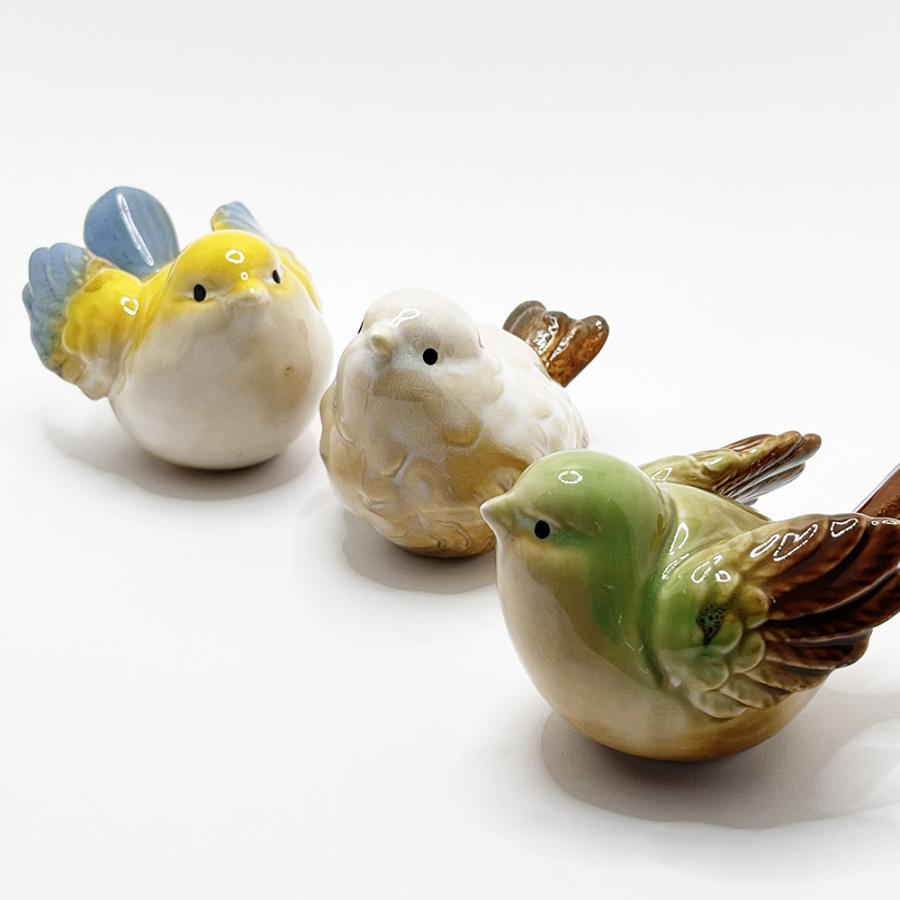 小鳥 置き物 置物 オブジェ 陶器 飾り インテリア 雑貨 かわいい 野鳥