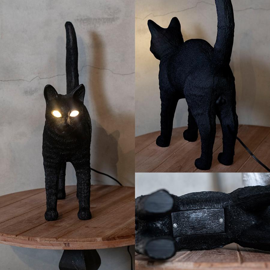テーブルランプ 猫 Cat 猫の目 LED 黒猫 白猫 北欧 おしゃれ 