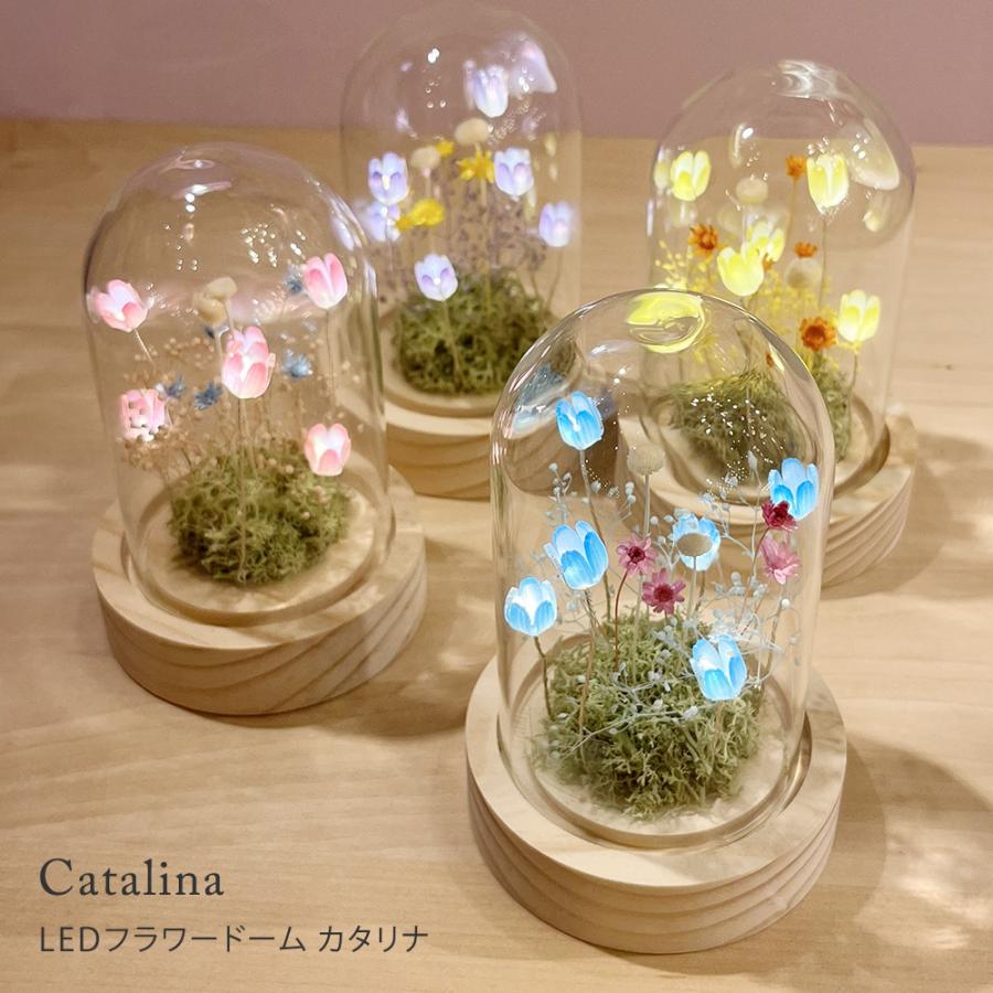 ナイトランプ LEDフラワードーム 間接照明 インテリア カタリナ