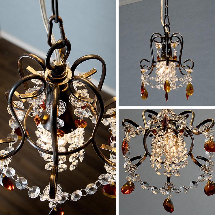 フランスアンティークきらめく小さなシャンデリア照明LDE対応