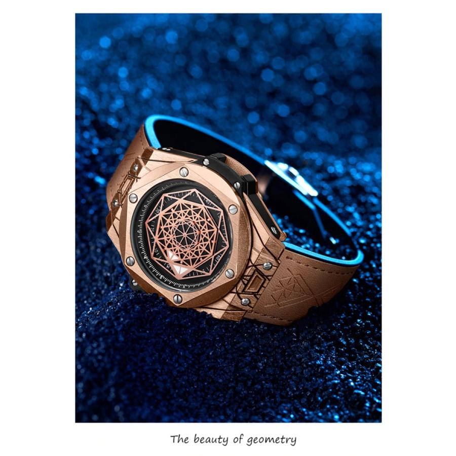 メンズ腕時計ブランド 高級ファッション ユニーク スポーツ 革クォーツ