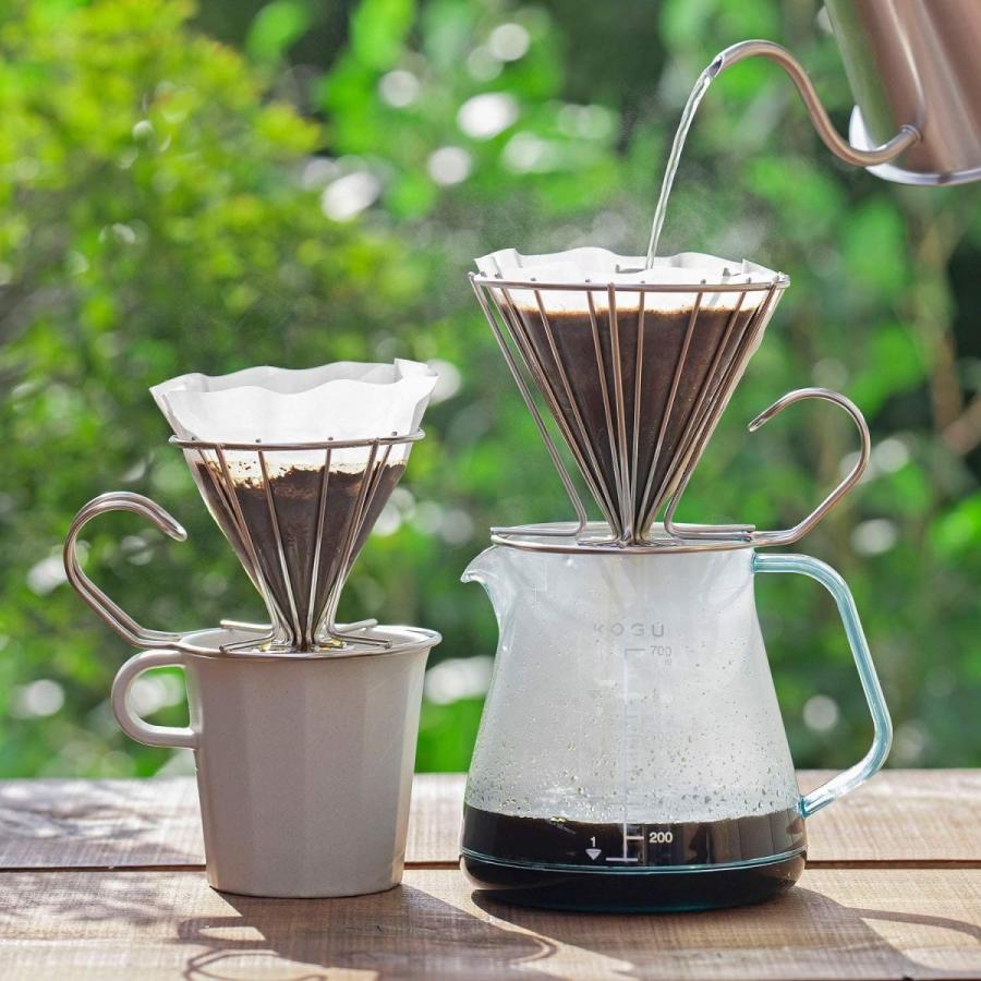 コーヒーフィルター ステンレス ドリッパー シルバー キャンプ アウトドア おしゃれ 1〜2杯用 携帯 コーヒーフィルター ステンレス ドリッパー シルバー キャンプ アウトドア おしゃれ 1〜2杯用 携帯