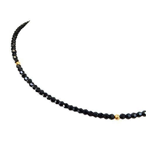 ROYAL JEWELRY(ロイヤルジュエリー) 3mm 18K ブラックダイヤモンドカラー スワロフスキー Rクリスタル ネックレス (イ