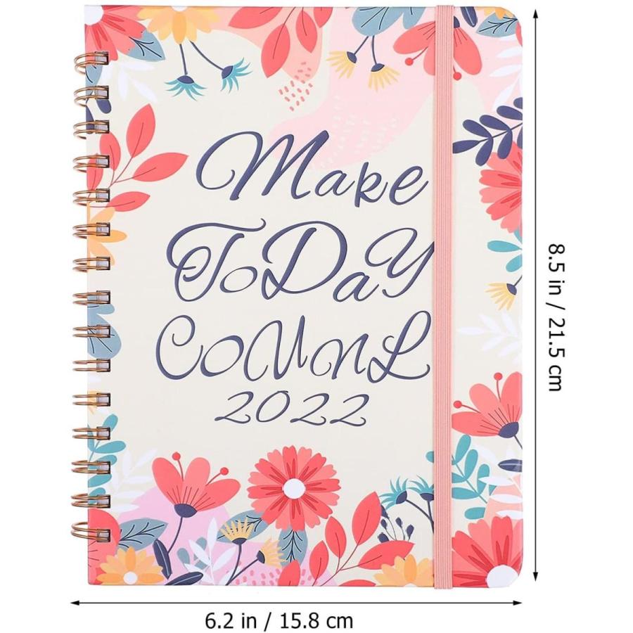 Nuolux 22スケジュールノート 花柄 計画ノート A5 ビジネス手帳 メモ帳 時間管理 効率アップ システム手帳 勉強 受験スケジ 売上実績no 1