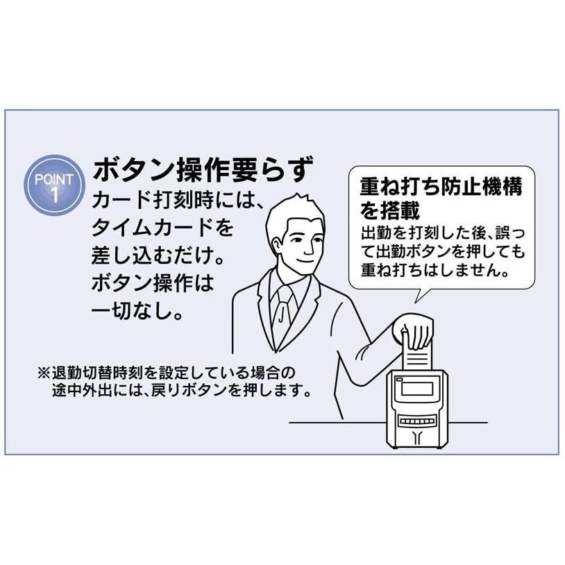 マックス　タイムレコーダー　1日6回印字　電波時計搭載　ER-250S2　月間集計機能付き