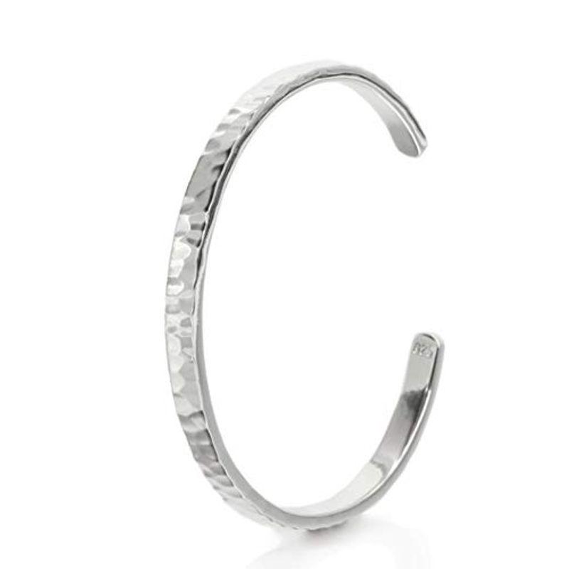 新作モデル スターリング Topcode シルバー 調節可 メンズ バングル 槌目 ブレスレット 925 メンズアクセサリー