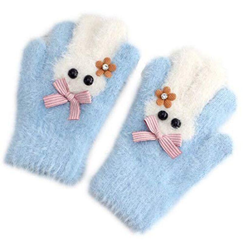 手袋 子供用 モコモコ グローブ 手袋 おしゃれ グローブ 秋冬 保温 防寒 小学生 児童 女の子 キッズ リボン 兎 通園 通学 自転車 Mushop 通販 Yahoo ショッピング