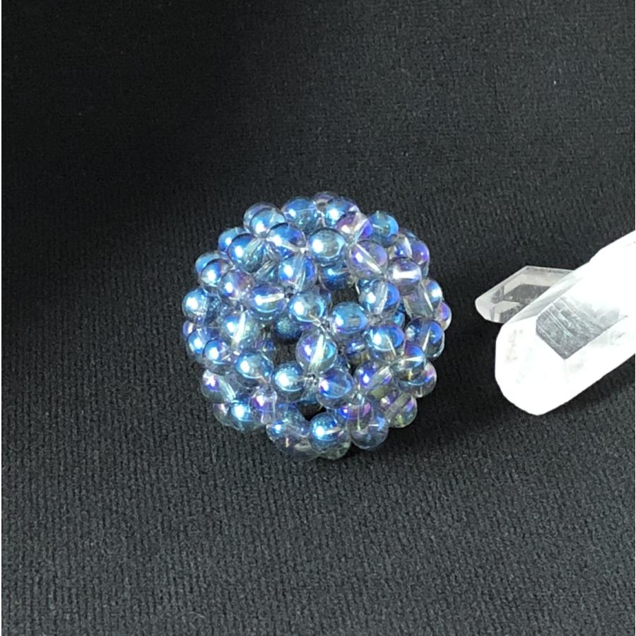 パワーストーン 神聖幾何学 フラーレン ブルーオーラ  水晶　6mm球　グレートセントラルサン 浄化 魔除け 置き物 |  | 02