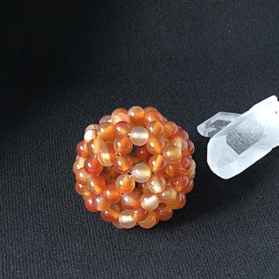 パワーストーン 神聖幾何学 フラーレン カーネリアン　6mm球　グレートセントラルサン 浄化 魔除け 置き物 |  | 02