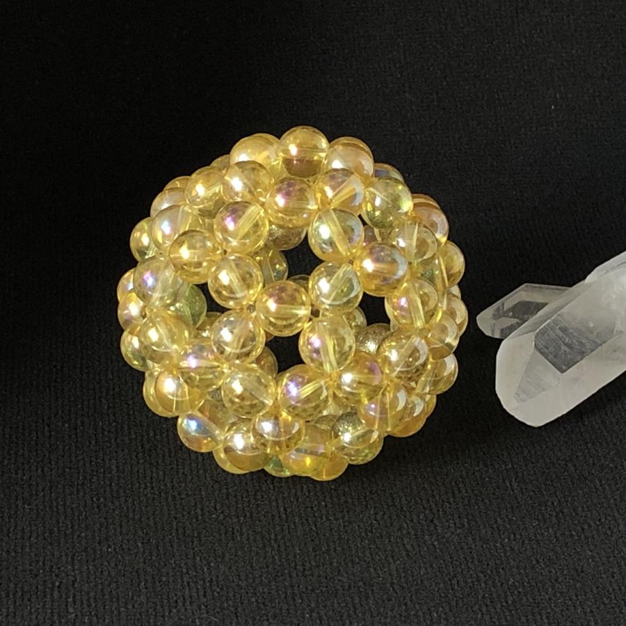 パワーストーン 神聖幾何学 フラーレン ゴールデンオーラ  水晶　8mm球　グレートセントラルサン 浄化 魔除け 置き物 |  | 02