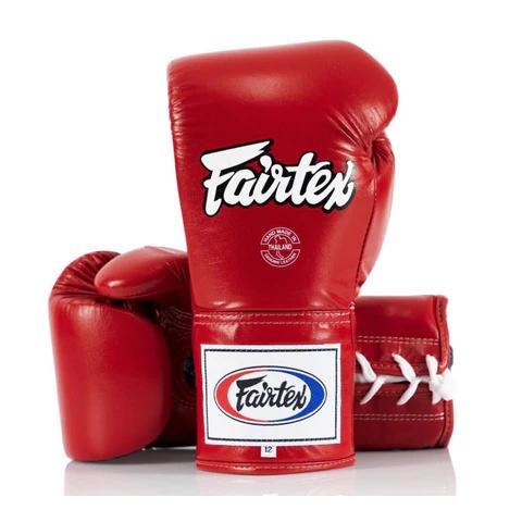 Fairtex プロコンフェディショングローブ （Lace UP 紐式） レッド_1