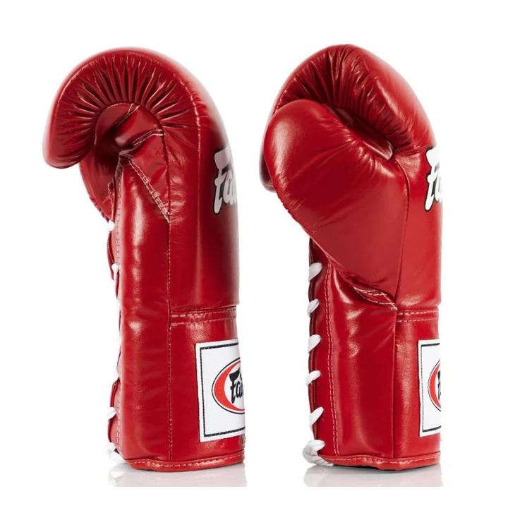 Fairtex プロコンフェディショングローブ （Lace UP 紐式） レッド_3