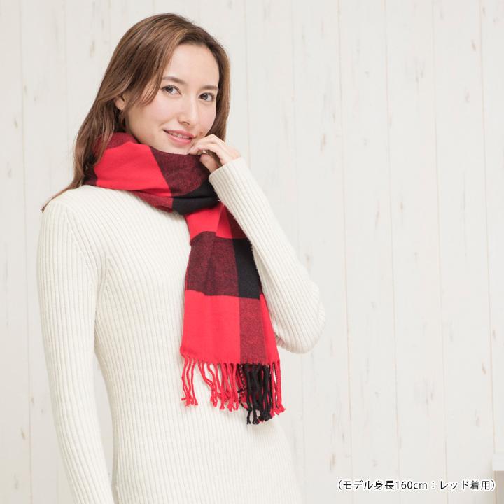 アンジェロフスコ ルカラレンツァ ストール マフラー 濃赤 19 - 小物 