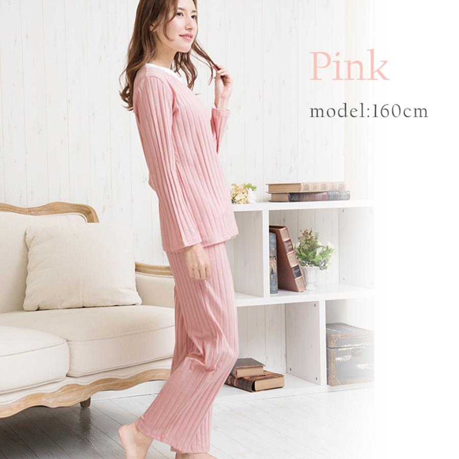 ルームウェア パジャマ レディース 冬 長袖 上下セット 部屋着
