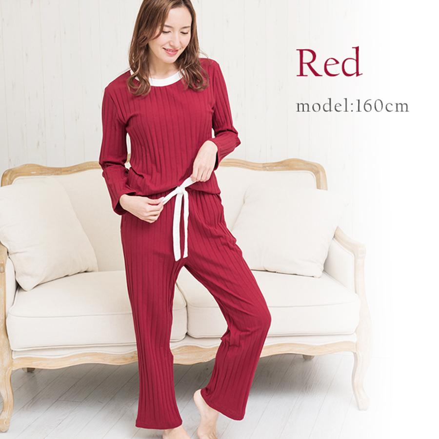 ルームウェア パジャマ レディース 冬 長袖 上下セット 部屋着
