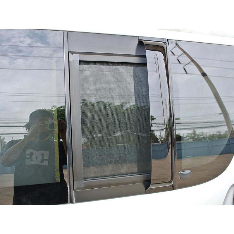 ハイエース200系 網戸と専用バイザーのセット (1型-3型対応) 車中泊