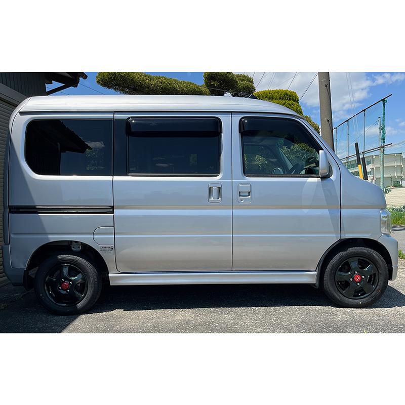 バモス ホビオ アクティバン ドアバイザー ダーク ビッグ ワイド