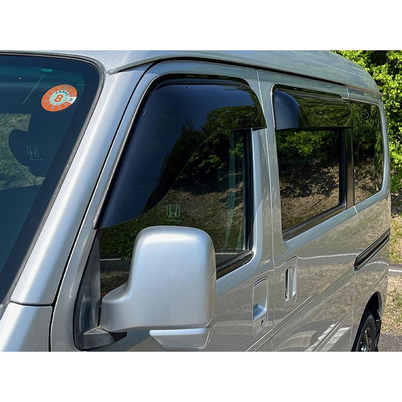 バモス ホビオ アクティバン ドアバイザー ダーク ビッグ ワイド