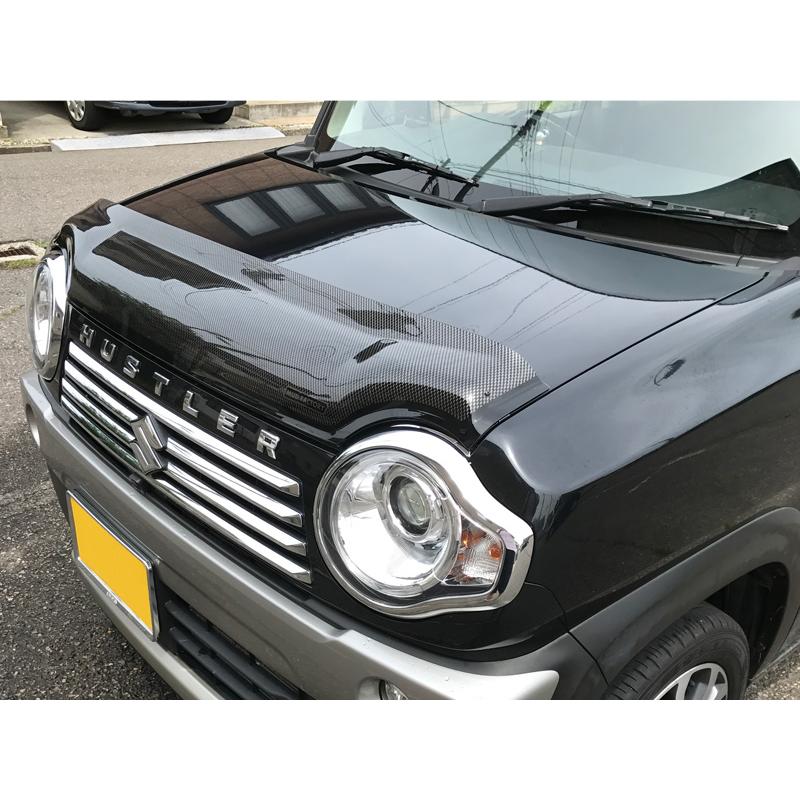 ハスラー バグガード カーボン調 ハスラー MR31S MR41S型 バグガード カーボンプリント フレアクロス