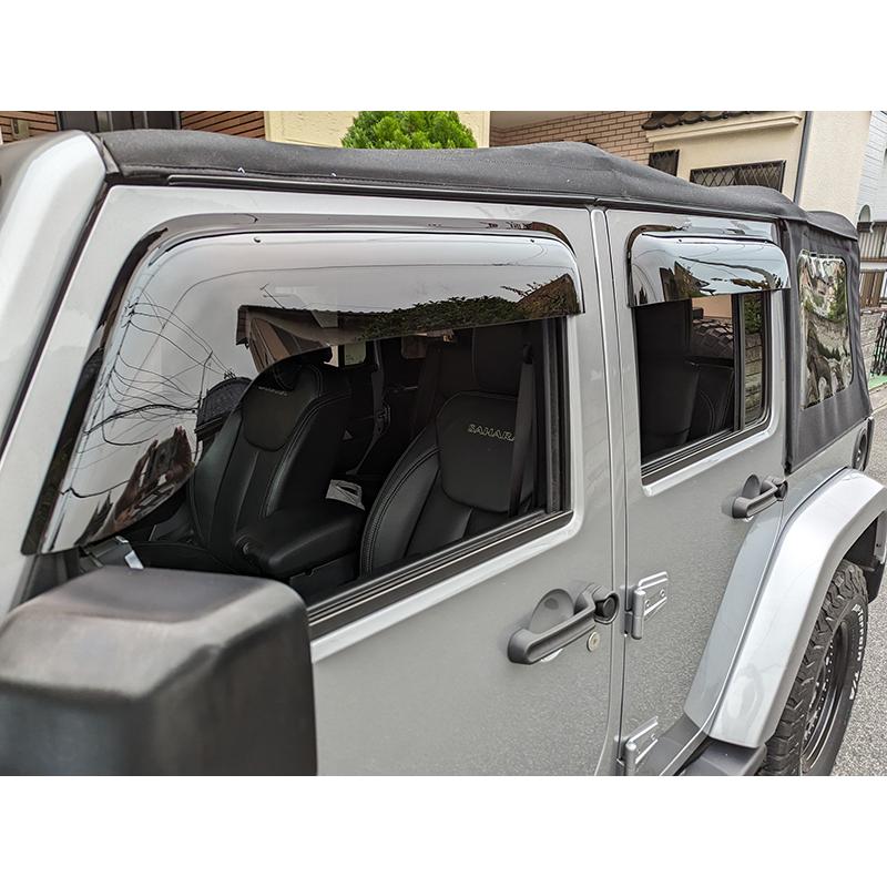 ジープ ラングラー JK ワイド ドアバイザー 純正 より幅広 ダーク