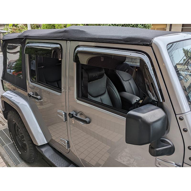 ジープ ラングラー JK ワイド ドアバイザー 純正 より幅広 ダーク