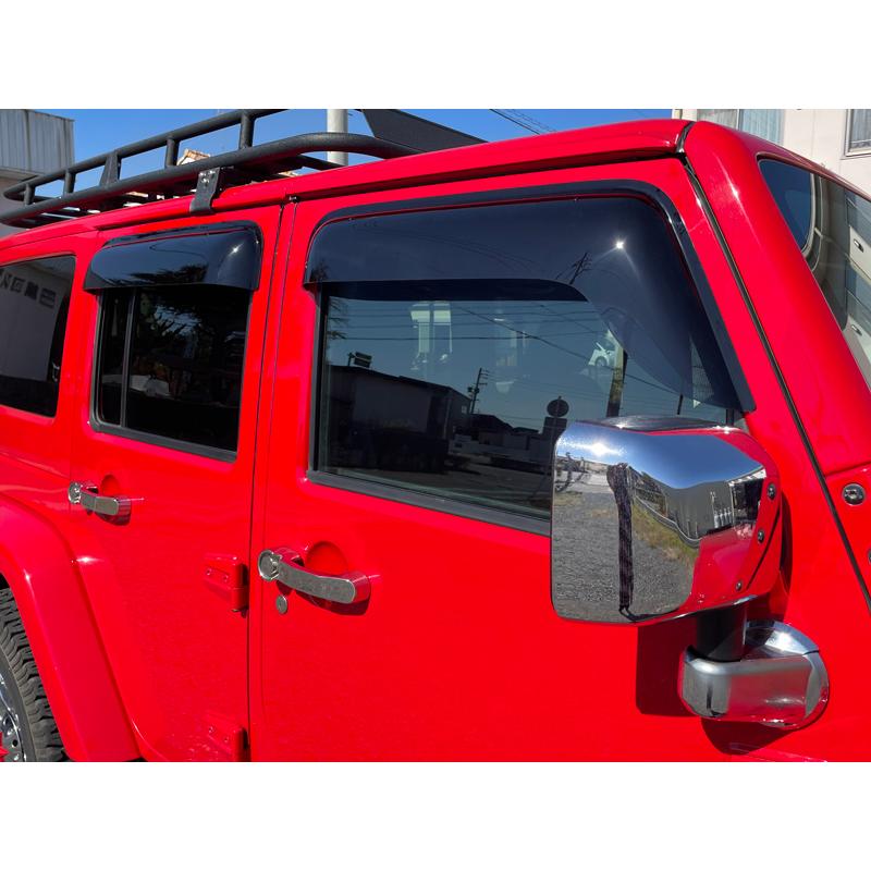 ジープ ラングラー JK ワイド ドアバイザー 純正 より幅広 ダーク