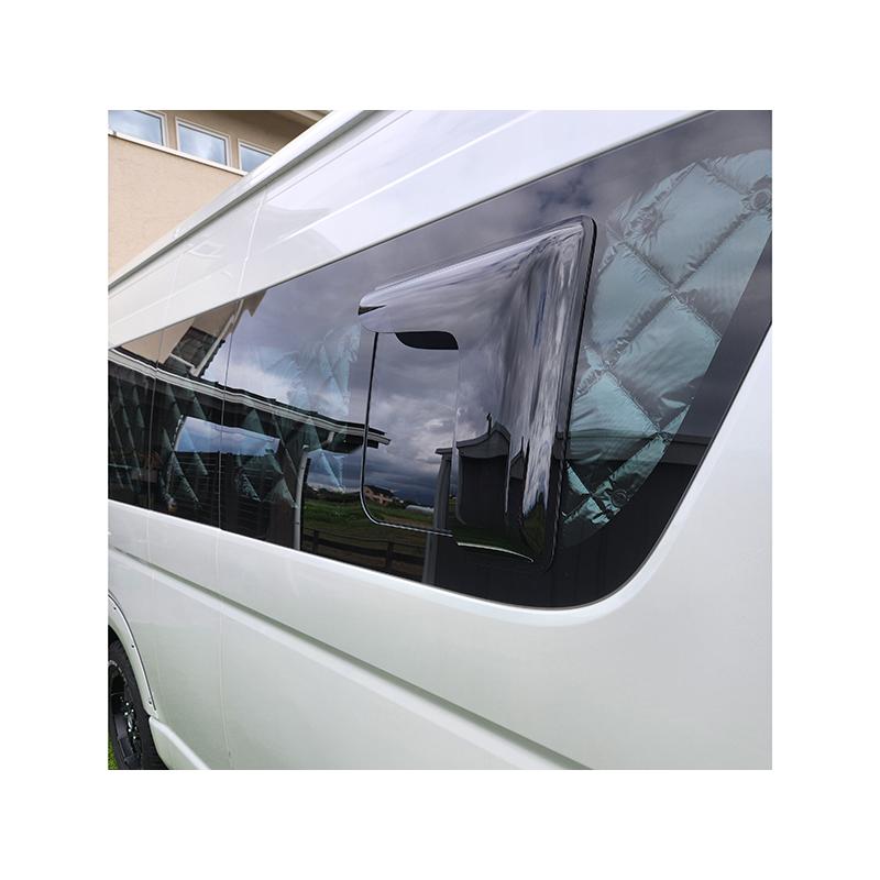 ハイエース 200系 小窓 バイザー 4型以降 片側 ダーク パーツ : マッド