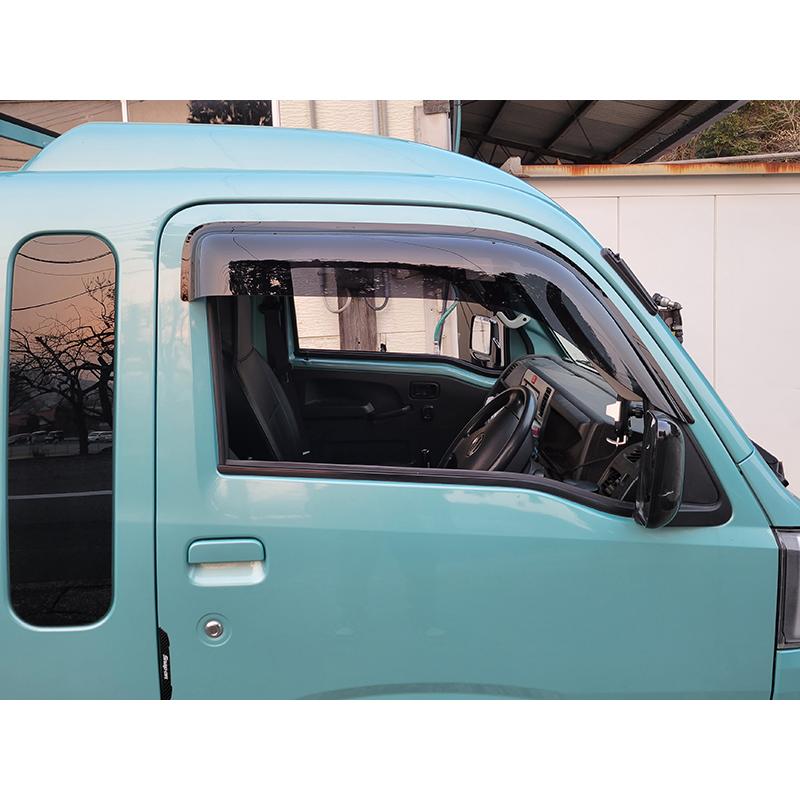 MUD FACTORY ウィンドウバイザー 2枚セットハイゼットトラック ハイゼットS500P S510P ドアバイザー ビッグ ワイドバイザー ジャンボ