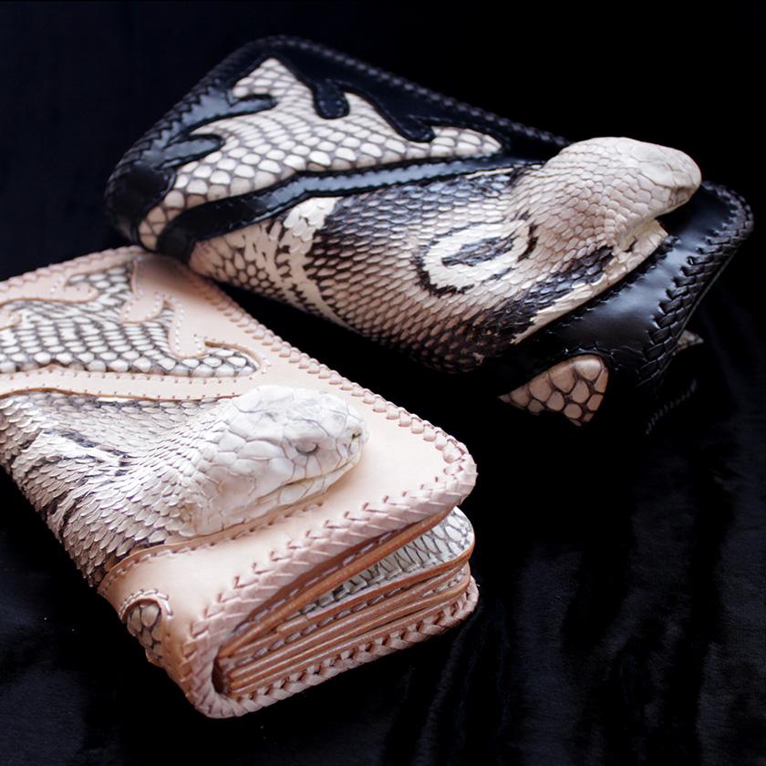 コブラ頭付き長財布/ファイヤートライバル/ブラック&ナチュラル/レース編み/バイカーズウォレット |  | 18