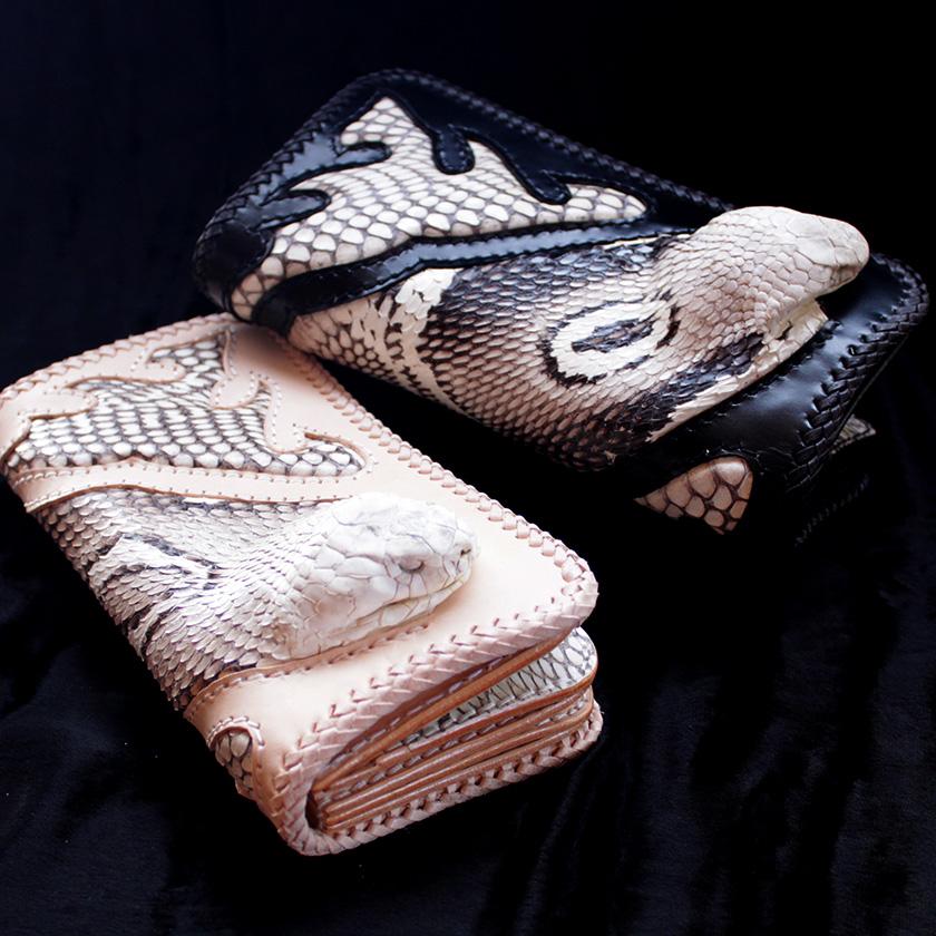 コブラ頭付き長財布/ファイヤートライバル/ブラック&ナチュラル/レース編み/バイカーズウォレット |  | 04