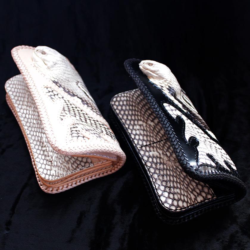 コブラ頭付き長財布/ファイヤートライバル/ブラック&ナチュラル/レース編み/バイカーズウォレット |  | 06