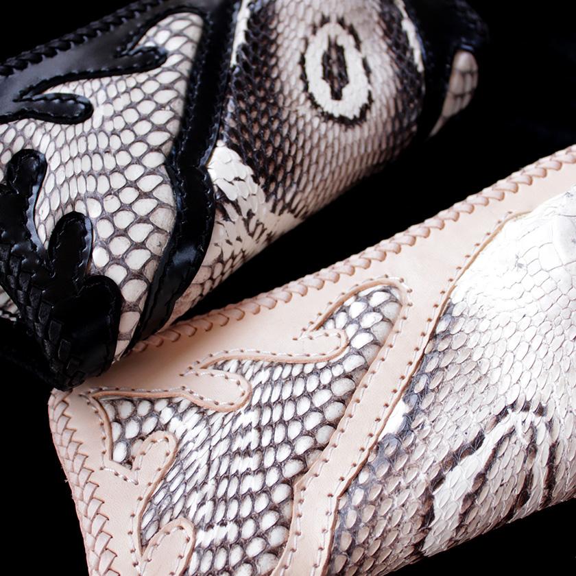 コブラ頭付き長財布/ファイヤートライバル/ブラック&ナチュラル/レース編み/バイカーズウォレット |  | 08