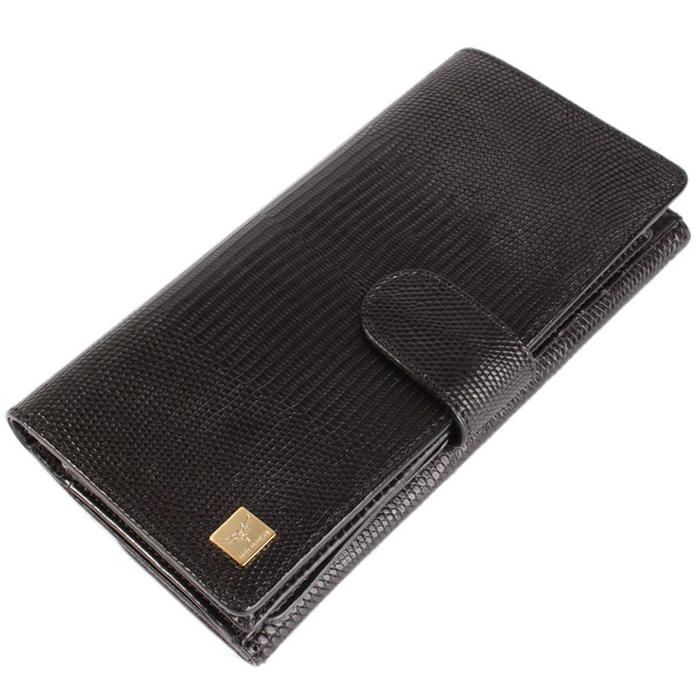 廃盤売り切りのため値下げ！リザード 長財布・トカゲブラック/大容量長財布/カード収納24枚/ベロ付 | 