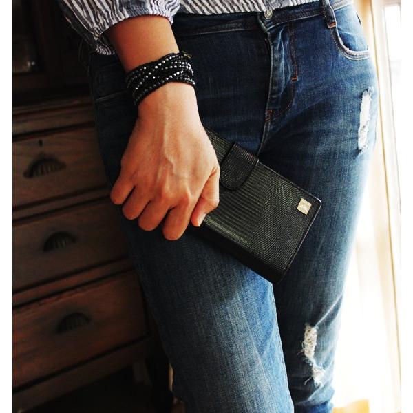 廃盤売り切りのため値下げ！リザード 長財布・トカゲブラック/大容量長財布/カード収納24枚/ベロ付 |  | 07