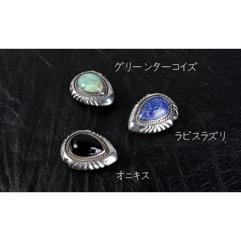 コンチョ ボタン/ネジ式/天然ラピスラズリ・ターコイズ・オニキス/ドロップデッド/ビッグ/レザークラフト/バイカーズウォレット/コンチョシルバー925 |  | 01